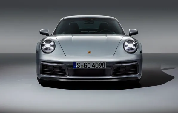 Картинка 911, Porsche, вид спереди, Carrera, Carrera 4S, 2019