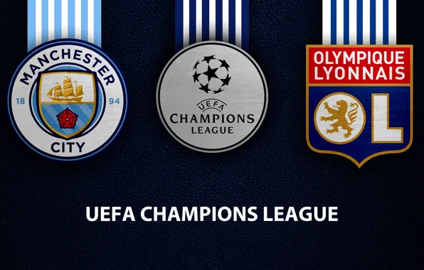 Картинка wallpaper, sport, logo, football, Manchester City, UEFA Champions League, Olympique Lyonnais, Manchester City vs Olympique …
