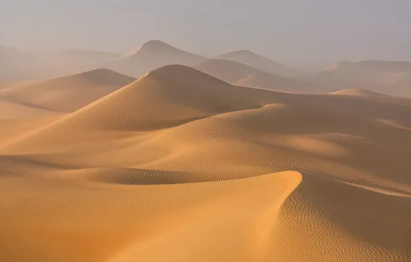 Картинка песок, пейзаж, природа, барханы, пустыня, красота, простор, панорама