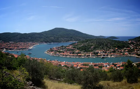 Картинка море, Хорватия, Адриатика, Korčula, Vela Luka, остров Корчула, город Вела Лука