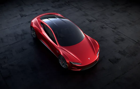 Картинка Roadster, вид сверху, Tesla, 2020