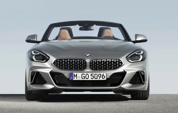 Картинка серый, BMW, родстер, вид спереди, BMW Z4, M40i, Z4, 2019, G29