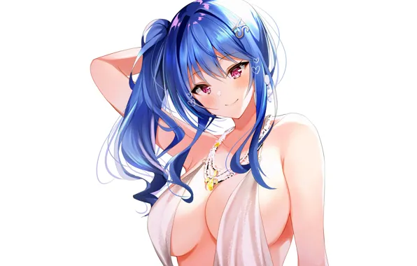 Картинка girl, sexy, dress, boobs, anime, beautiful, pretty, erotic, breasts, attractive, handsome, blue hair, Azur Lane, …