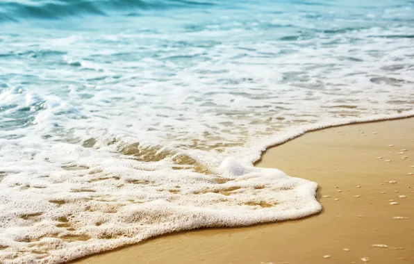 Картинка песок, море, волны, пляж, лето, summer, beach, sea, blue, seascape, sand, wave