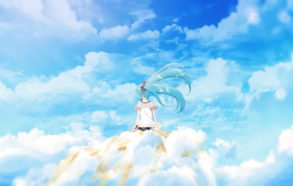 Картинка небо, девушка, Hatsune Miku, Vocaloid