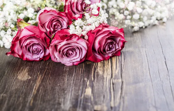 Картинка цветы, розы, букет, розовые, белые, Olena Rudo