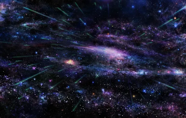 Картинка космос, звезды, полет, частицы, пространство, вселенная, вспышка, space, universe, flight, stars, flash, particles