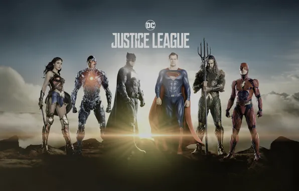 Картинка Wonder Woman, Batman, Superman, Cyborg, Flash, Aquaman, Justice League