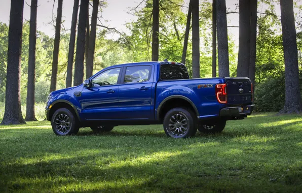 Картинка синий, Ford, вид сбоку, пикап, Ranger, 2019, FX2 Package