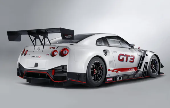 Картинка GTR, Nissan, GT-R, гоночное авто, вид сзади, GT3, 2018, Nismo