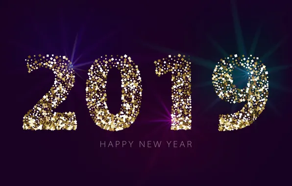 Картинка фон, золото, блестки, Новый Год, golden, New Year, Happy, sparkle, glitter, 2019