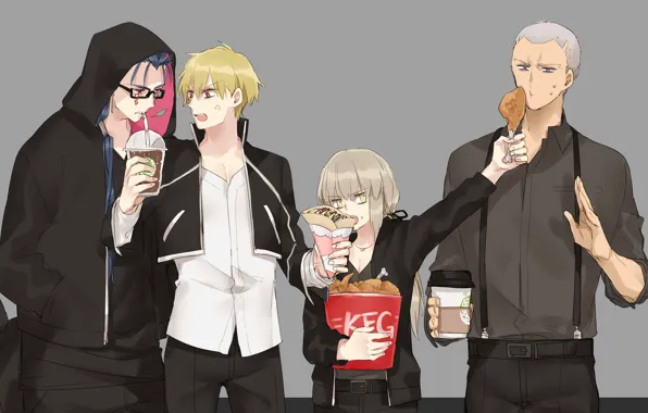 Картинка чай, парни, персонажи, Fate / Grand Order, Судьба великая кампания