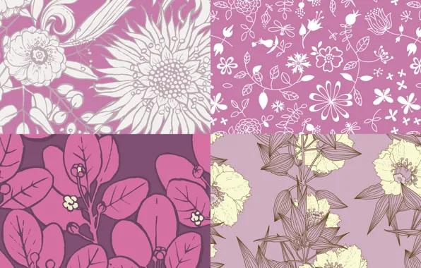 Картинка цветы, фон, узор, текстура, patterns, purple