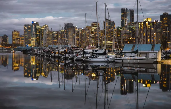 Картинка город, порт, Vancouver