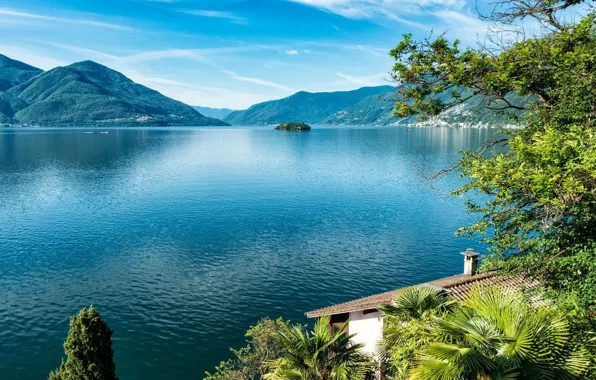 Картинка горы, озеро, Альпы, Италия, Маджоре
