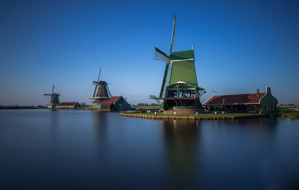 Картинка мельницы, Нидерланды, Zaanse Schans
