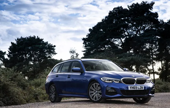 Картинка синий, BMW, 3-series, универсал, 320d, 3er, 2020, UK version, G21, xDrive Touring