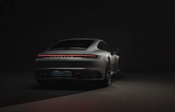 Картинка купе, 911, Porsche, вид сзади, Carrera 4S, 992, 2019