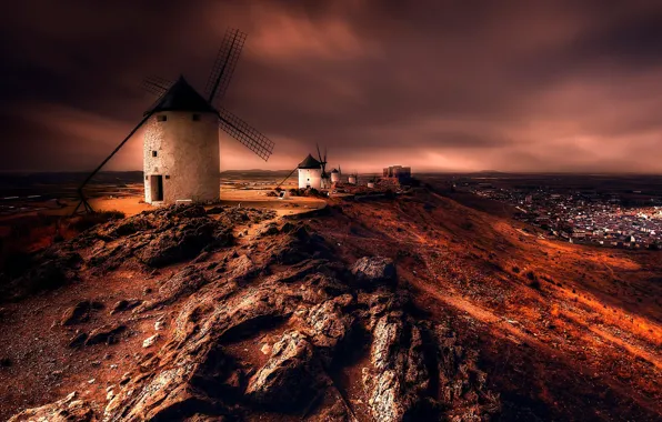 Картинка ветряки, мельницы, Испания