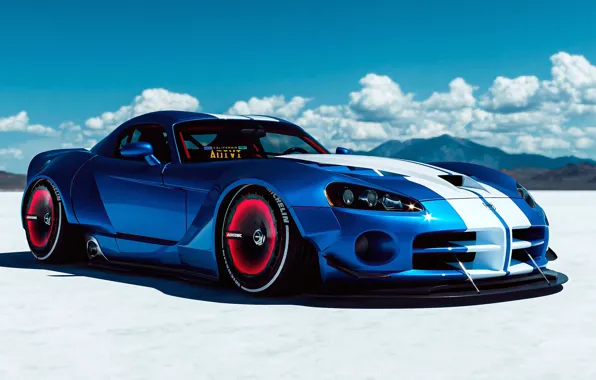Картинка Dodge Viper, muscle car, widebody, salt desert