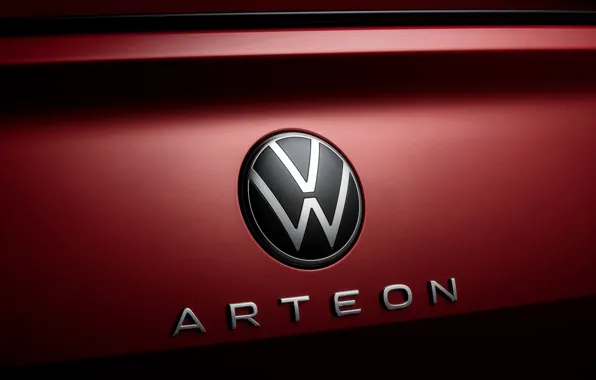 Картинка красный, Volkswagen, эмблема, R-Line, лифтбэк, 2020, Arteon