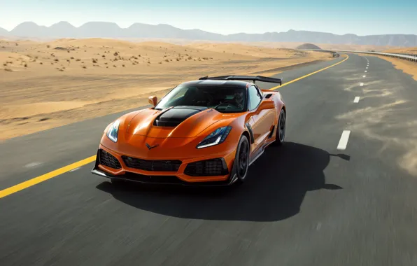 Картинка оранжевый, Corvette, Chevrolet, ZR1, 2019