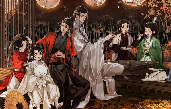 Картинка осень, мужчины, мальчики, Mo Dao Zu Shi, Wangji Lan, Wuxian Wei, Qingqiu Shen, Tian Guan …