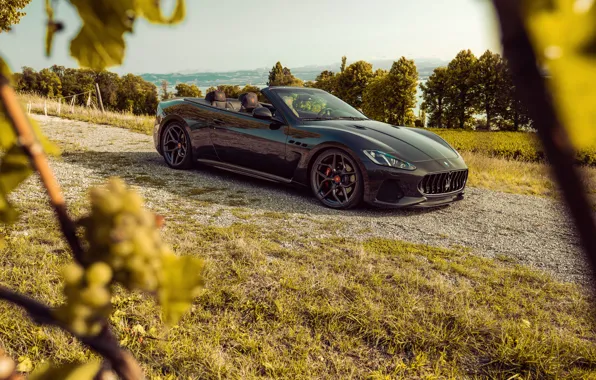 Картинка Maserati, Black, Cabrio, Pogea Racing, GrandCabrio