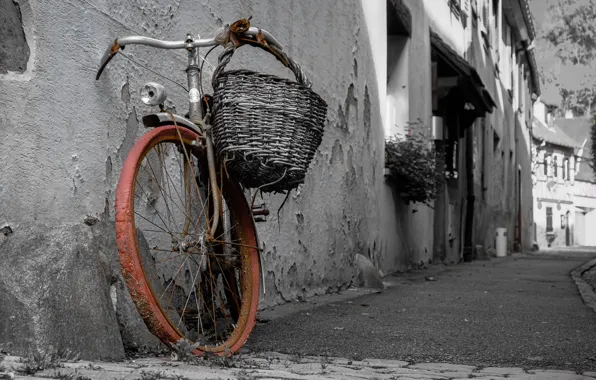 Картинка велосипед, город, улица, натурализм