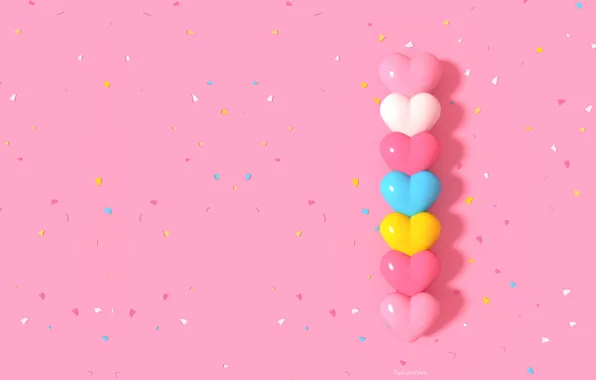 Картинка рендеринг, текстура, арт, сердечки, детская, конфетка, heart shaped candy, караменька, Tzuyu Kao 3D