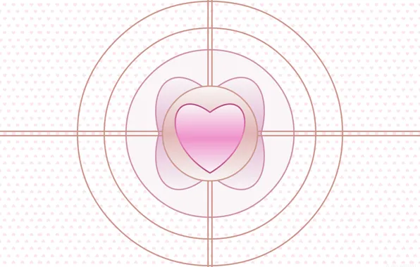 Картинка круги, фон, розовый, сердечки