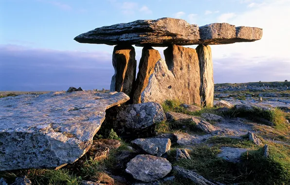 Картинка stones, Ireland, ancient, outdoors, Poulnabrone dolmen