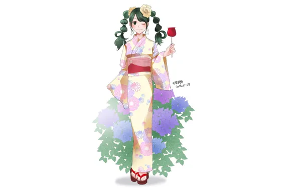 Картинка девушка, цветы, Boku no Hero Academia, Моя геройская академия, Asui Tsuyu