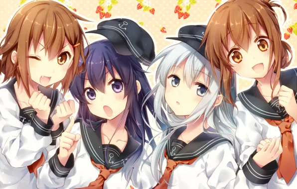 Картинка girl, anime, beautiful, attractive, handsome, Haifuri, High School Fleet, sailor uniform