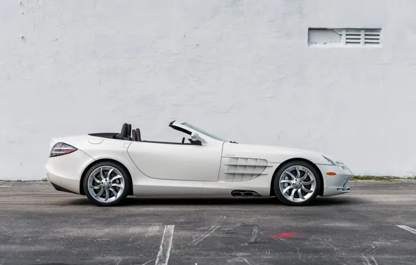 Картинка Roadster, Белый, вид сбоку, 2009, Mercedes-Benz SLR McLaren