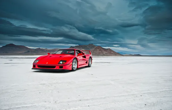 Картинка Ferrari, F40, Clouds