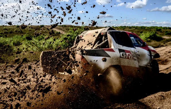 Картинка земля, грязь, Toyota, пикап, Hilux, 2019, Gazoo Racing