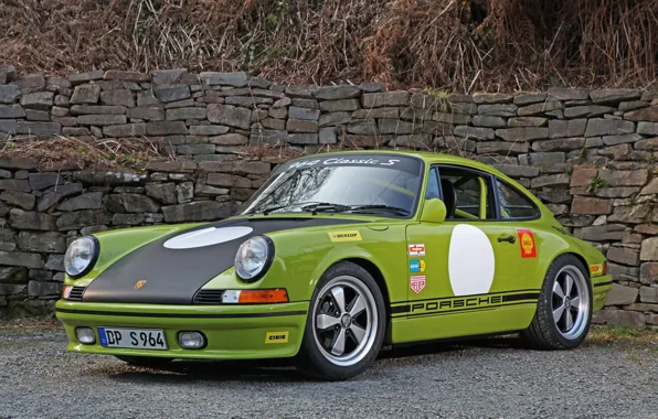 Картинка 911, Porsche, Green, Porsche 911, Front, 964, Wheels, 2014, DP Motorsport, DP964, Classic S