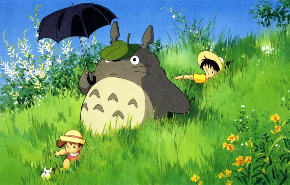 Картинка Totoro, Satsuki Kusakabe, Mei Kusakabe, Tonari no Totoro