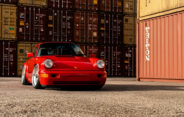 Картинка car, Porsche, red, Porsche 964