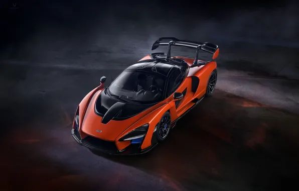 Картинка McLaren, Orange, Fog, Senna, Hyper Car, Luxure