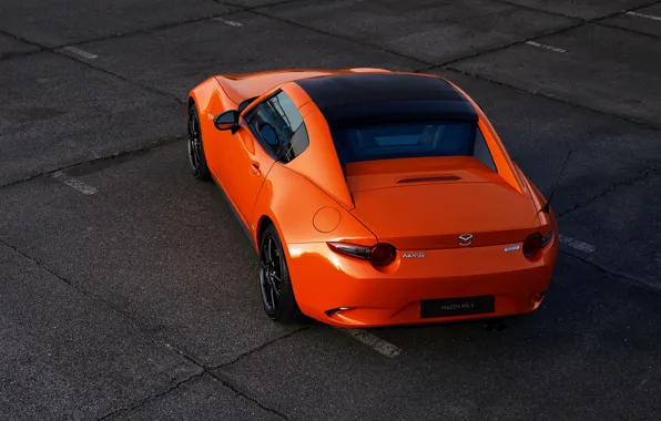 Картинка оранжевый, Mazda, вид сзади, тарга, 30th Anniversary Edition, 2019, MX-5 RF