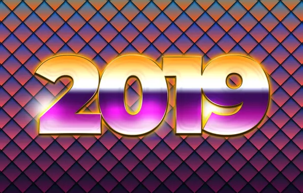 Картинка фон, цифры, Новый год, New Year, 2019