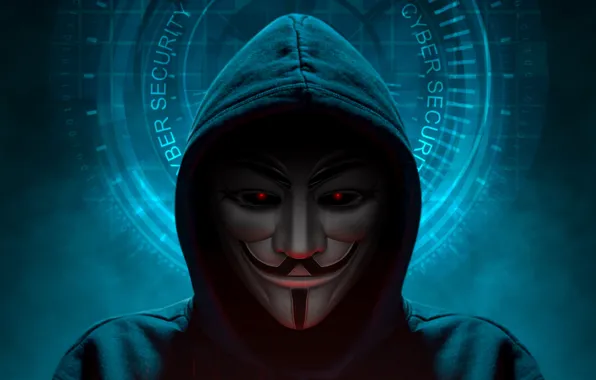 Картинка маска, капюшон, анонимус, хакер, Anonymus, cyber guy