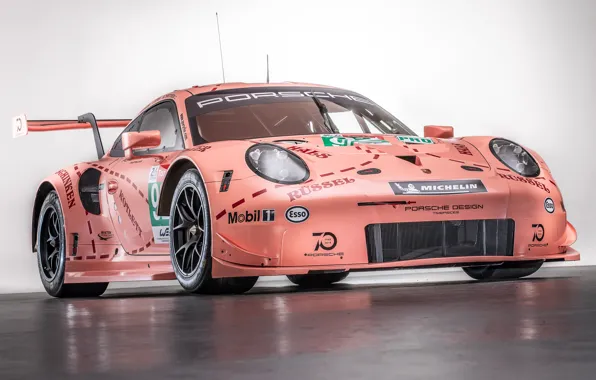 Картинка розовый, 911, Porsche, гоночное авто, RSR, 2018
