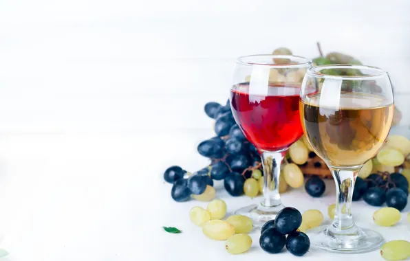 Картинка вино, бокалы, виноград