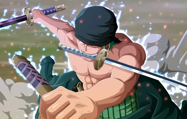 Картинка оружие, парень, мечи, One Piece