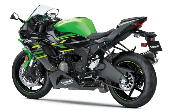 Картинка green, мотоцикл, байк, motorcycle, superbike, sportbike, фон белый, Kawasaki Ninja ZX-6R