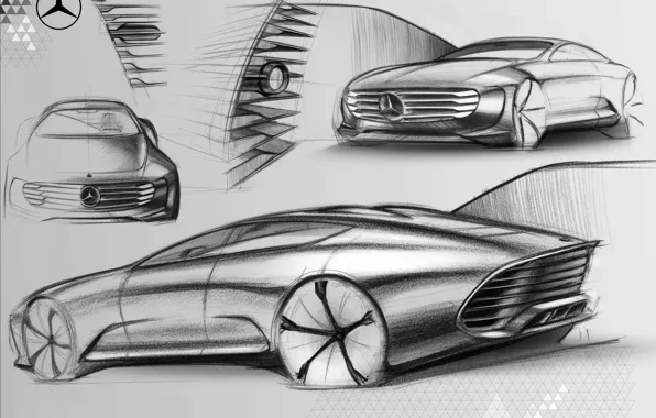 Картинка Mercedes-Benz, рисунки, экстерьер, 2015, Intelligent Aerodynamic Automobile, Concept IAA