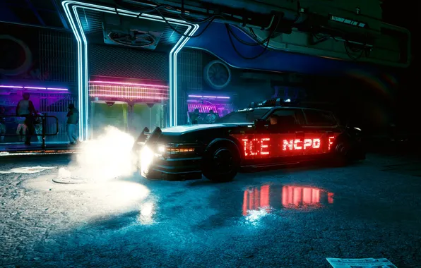 Картинка Police, CD Projekt, Night City, Cyberpunk 2077 . Киберпанк